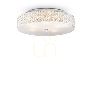 Plafond Ideallux Roma PL9 Chrom Kristall 50 cm 087863