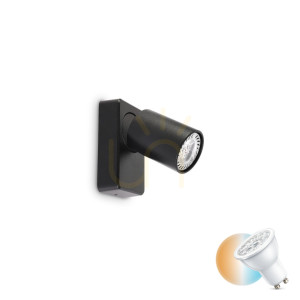 Wandleuchte Ideallux Rudy AP1 Round Nero schwarz GU10 229010