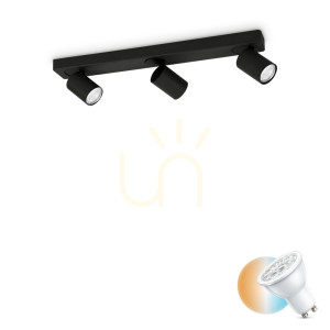 Plafond Ideallux Rudy PL3 Round Nero schwarz 3-flammig GU10 229058