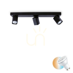 Plafond Ideallux Rudy PL3 Square schwarz 3xGU10 321516