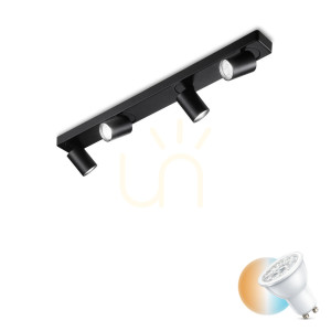 Plafond Ideallux Rudy PL4 Round Nero schwarz 4xGU10 229072