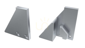 ALU Kappe für LUMINES I6 6mm silber LED Profil links mit Halterung
