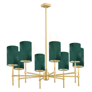 Kronleuchter ARGON Abruzzo Messing grün Velours 8-flammig 5055