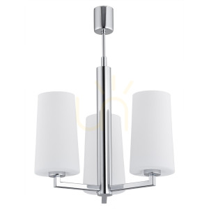 Kronleuchter ARGON CAMELOT 1224 weiß 3xE27 Glas verchromt