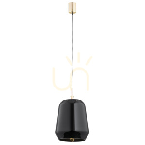 Pendelleuchte Argon IRUN Schwarz Glas Messing E27 4277