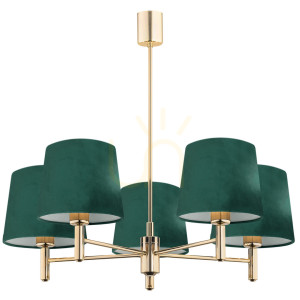 Kronleuchter ARGON PONTE PLUS Grün Messing 5-flammig E27 2145