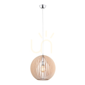 Pendelleuchte ARGON Portoryko 3672 Holz Chrom E27 1-flammig