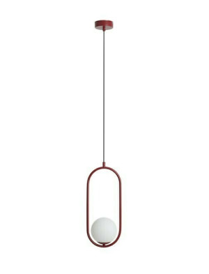 Pendelleuchte Aldex Riva rot Metall Glas 1086G15