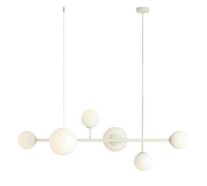 Pendelleuchte Aldex Dione 6 Creme Metall Glas 1092K9