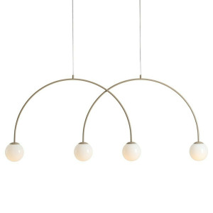 Pendelleuchte Aldex Una 4 Beige Metall Glas 1116L17_L