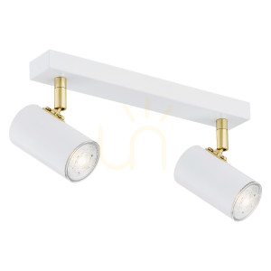 Plafond Argon Lagos 890 Weiß matt Messing 2x GU10 350 mm