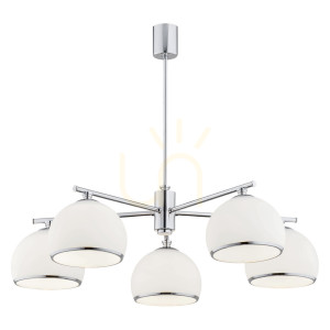 Kronleuchter Argon Marbella 2087 Weiß Chrom Glas 5xE27 IP20
