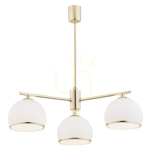 Kronleuchter ARGON MARBELLA 1488 Weiß Messing Glas 3xE27 IP20