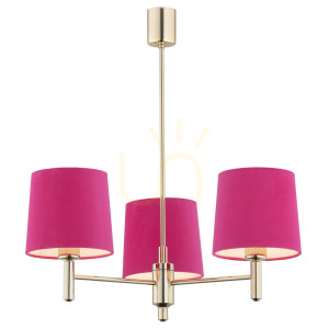 Pendelleuchte Argon Ponte 3xE27 Rosa Dunkelmessing Velours 1498