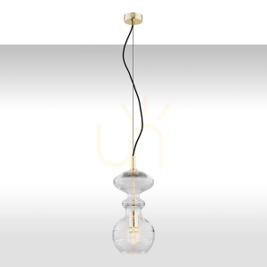 Pendelleuchte ARGON BILBAO transparent Kristall Messing E27 4203