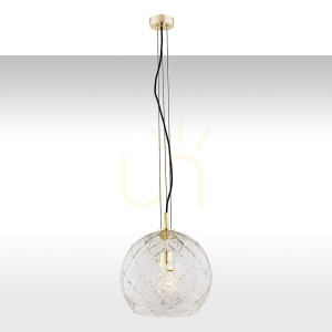 Pendelleuchte ARGON OVIEDO transparent Kristall Messing E27 4201