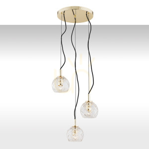 Pendelleuchte ARGON Oviedo transparent Messing 3xE27 SKU 1463