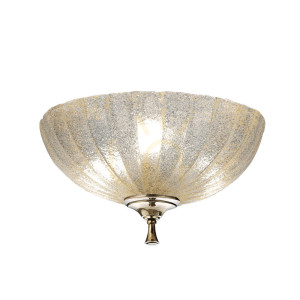 Plafond Antigo Granada Patina 36 cm 3-flammig E27 Glas Messing 8331