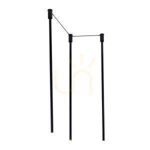Pendelleuchte Antigo Alha N 3 schwarz Stahl 3-flammig G9 LED 58,5 cm 9004