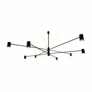 Pendelleuchte Antigo Dakata 8-flammig schwarz 158 cm MR11 5640