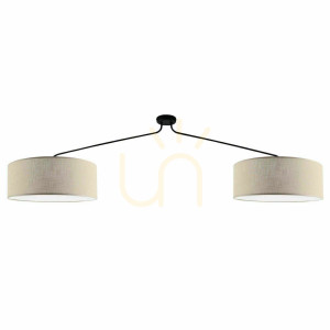 Pendelleuchte Antigo Lamego 2-flammig beige Stoff Stahl 190 cm 5197