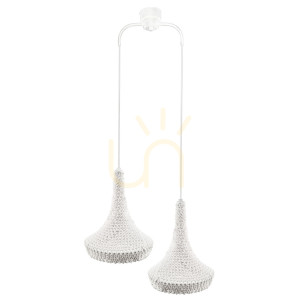 Pendelleuchte Antigo Mahaka 2-flammig weiß Stahl/Baumwolle 50 cm 5176