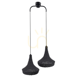 Pendelleuchte Antigo Mahaka 2 grau Stahl/Baumwolle E27 50 cm 5182