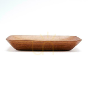Teakholz Beilagenteller BAZAR BIZAR Teak Root Collection Rechteckig Natur Beige