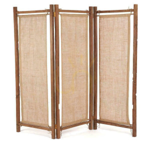 Raumteiler BAZAR BIZAR Zenbu aus Teakholz und Jute natur 178 cm
