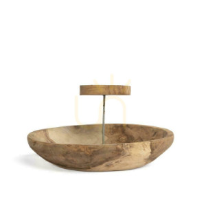 Kerzenteller BAZAR BIZAR Teakholz natur 29 cm