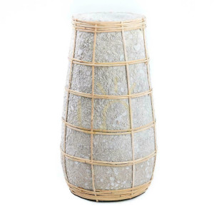 Vase BAZAR BIZAR Terracotta Collection Beton Natur L Terrakotta Rattan Beigebraun
