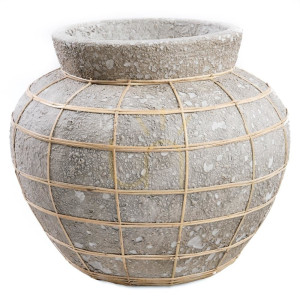 Vase BAZAR BIZAR Belly Terrakotta Rattan Beton Natur L Terracotta Collection