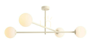 Plafond Aldex Pinne 4-flammig beige Metall Glas 1080PL_L9