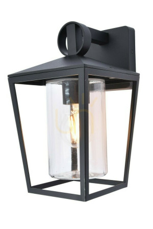 Außenwandleuchte Lutec WEST schwarz Aluminium/Glas 28,8 cm 5207901012