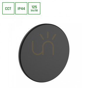 Piatta 12 W Cct 230 V Ip44 180x47 Mm Schwarz Runde Fassade.