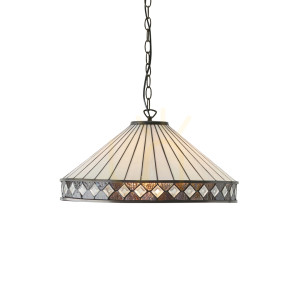 Pendelleuchte Tiffany Multicolor Glas E27 50 cm Interiors 64147