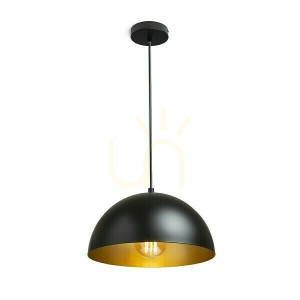 Gladys 30 Schwarz/Gold Pendelleuchte 230 V Led E27 15 W.