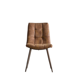 Esszimmerstuhl Gallery Direct Darwin Braun Kunstleder Metallbeine 2er-Set