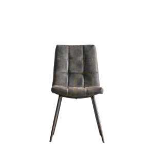 Esszimmerstuhl Gallery Direct Darwin grau Kunstleder Metall 2er-Set