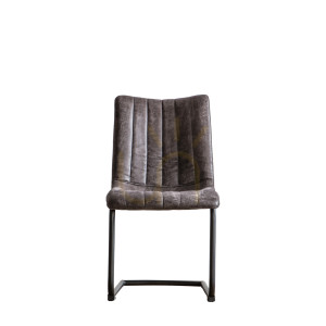 Stuhl 2er-Set Gallery Direct Edington grau Kunstleder Freischwinger Retro