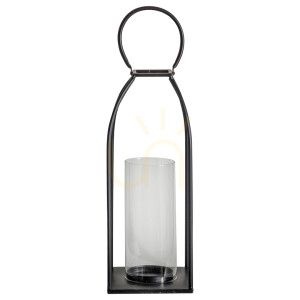 Laterne Gallery Direct Alcora schwarz Stahl Glas 44 cm