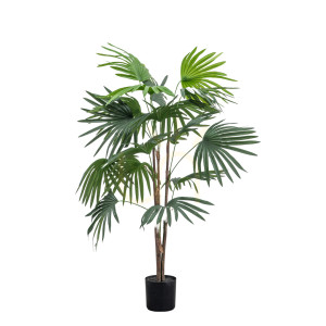 Künstliche Chinesische Fächerpalme Gallery Direct Grün 117 cm Eisen Kunststoff