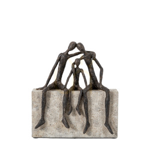 Skulptur Familie 3 Personen Gallery Direct Bronze-Optik Polyresin 23x10x25 cm