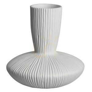 Vase Gallery Direct Honjo creme Steingut 23 cm gerippt 5059413394911