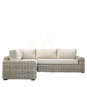 Eck-Lounge-Set Gallery Direct Ragusa natur Rattan Aluminium mit Couchtisch