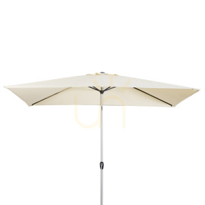 Sonnenschirm Gallery Direct Vazzano 2x3 m rechteckig creme mit Kurbel und Kippfunktion