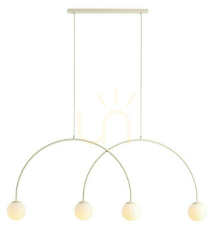 Pendelleuchte Aldex Una 4 Creme Metall Glas 1116L9_L