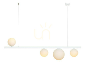 Pendelleuchte Aldex Garda 4 Weiß Metall Glas 1099L