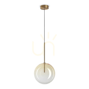 Pendelleuchte Ideallux Equinoxe Ambra Sfumato Glas Metall chrom Ø25 cm 326368
