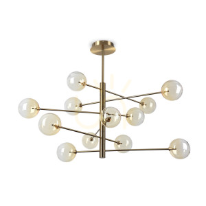 Pendelleuchte Ideallux Equinoxe SP12 Ambra Sfumato Chrom 345383